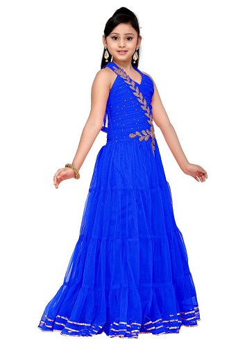 Royal Blue Chiffon Girls Dress