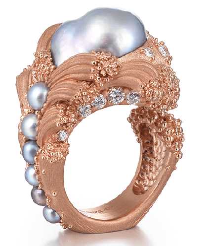 Sandblasted Pearl Ring