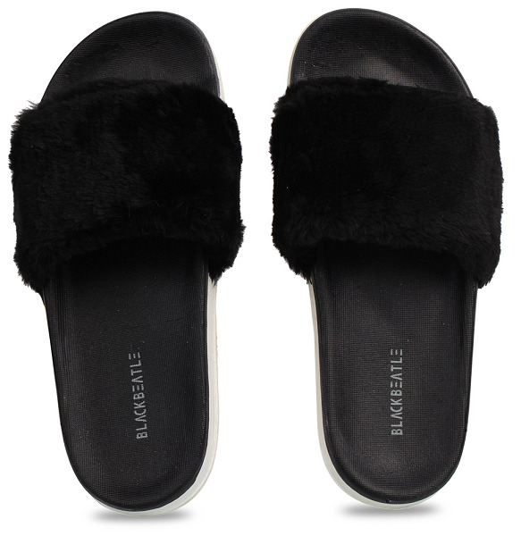 Slide Sandal With Fur