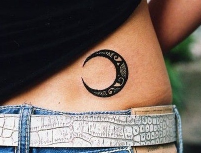 The Dark Half Moon Tattoo on Lower Back
