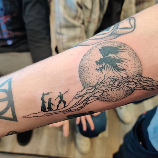 The Peveril Brothers Deathly Hallow Tattoo
