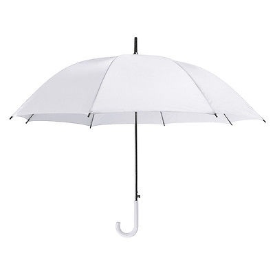 White Plastic Crooked Handle White Umbrellas