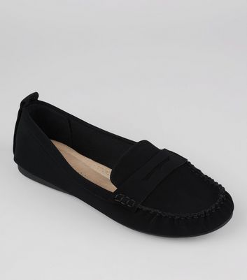 black stylish loafers