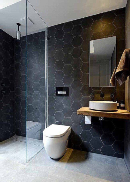 25 Latest Bathroom Tiles Designs With, Grey Bathroom Tiles Design