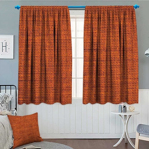 Living Room Orange Curtains
