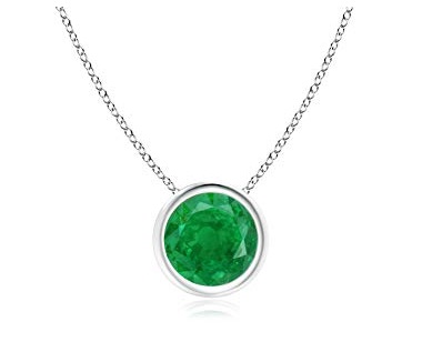 Platinum Pendant With Emerald Stone