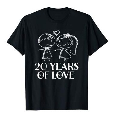 T-Shirt for 20th wedding anniversary presents