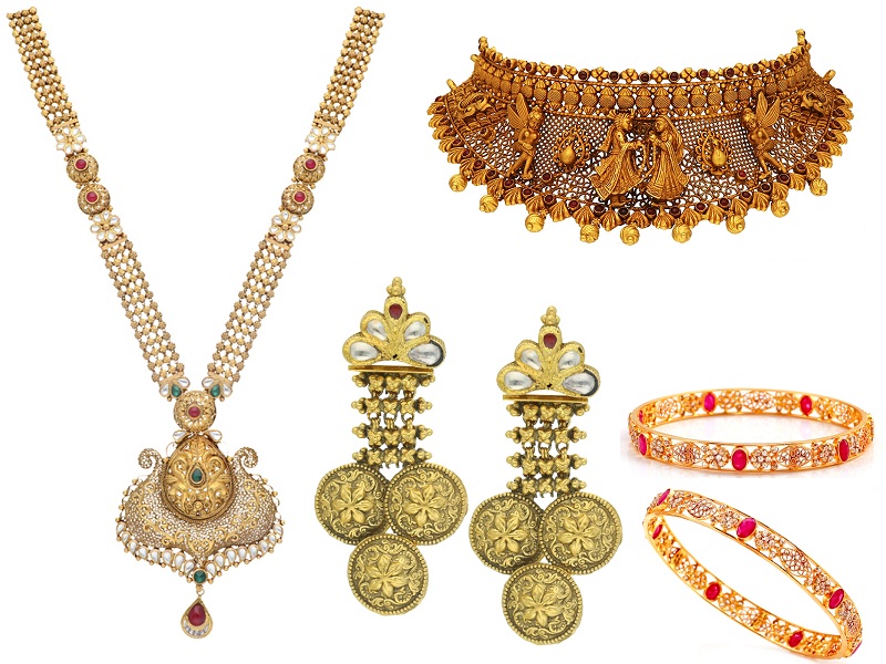 9 Antique Gold Jewellery Designs Catalogue Beautiful Collection
