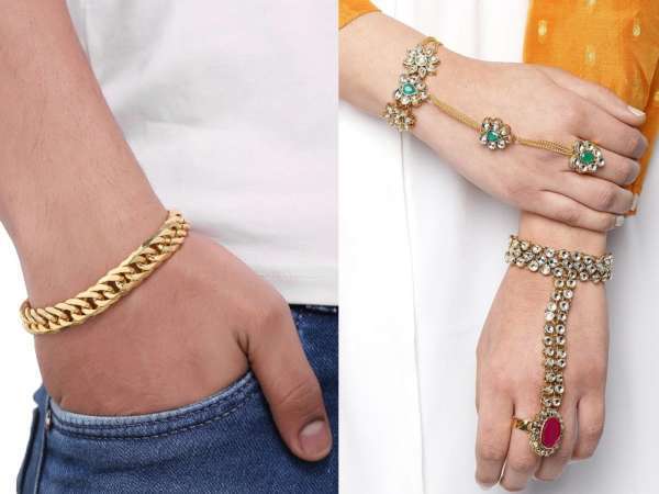 Men's Personality Metal Chain Finger Ring Bracelet | SHEIN