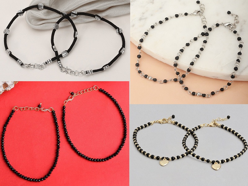 9 Stunning Models Of Black Anklets For Women And Girls