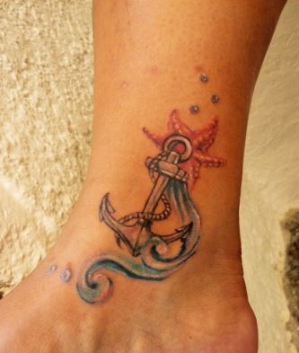 Anchor With Bubbles And Stars