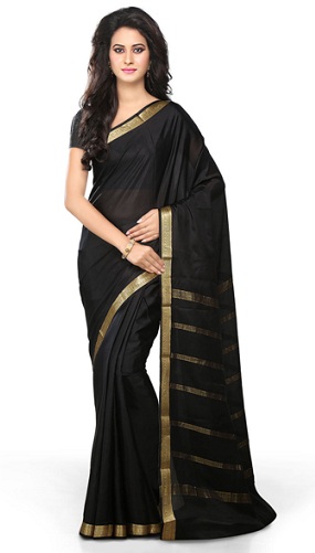Black Mysore Silk Saree