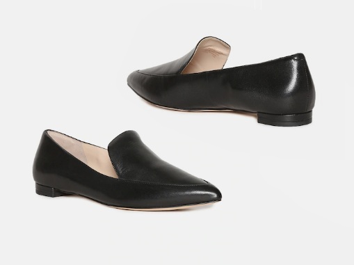 Black Pointed Toe Leather Loafers