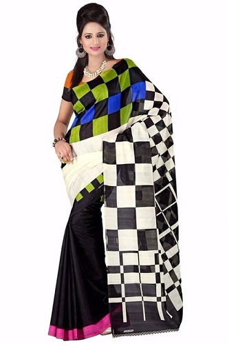Black and Multi-Colored Radhika Saree