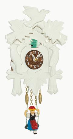 Black Forest White Cuckoo Clock