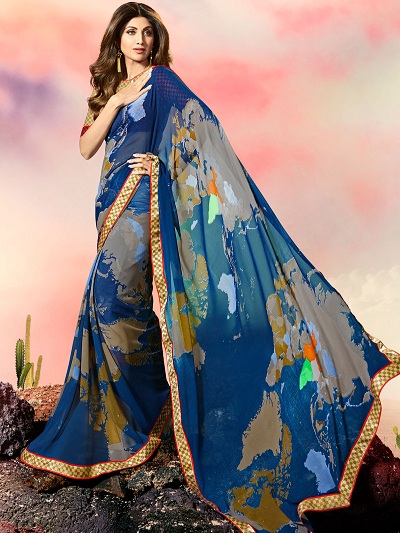 Blue Designer Radhika Saree