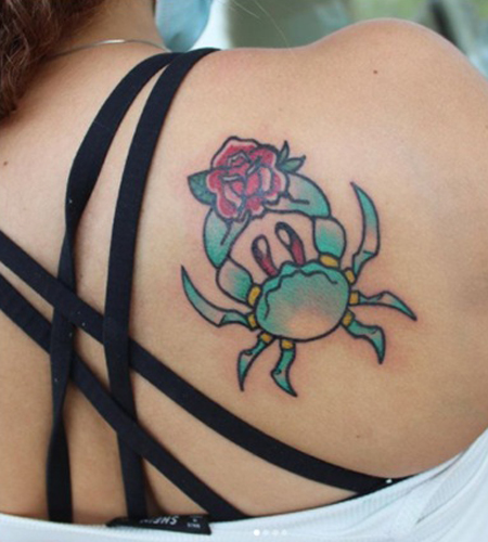 Bright Back Cancer Tattoo