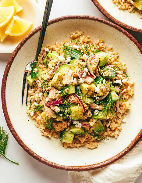 Brown Rice With Roasted Tuna And Avocado Recipe