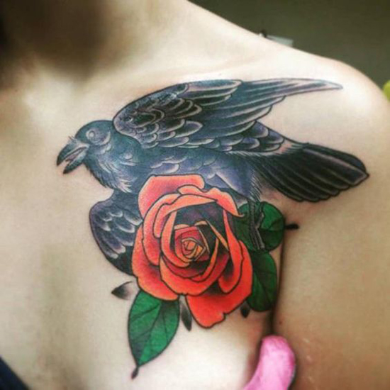 Crow Tattoo Designs For Women And Men 9