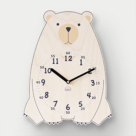 Cute Brown Bear Wall Clock