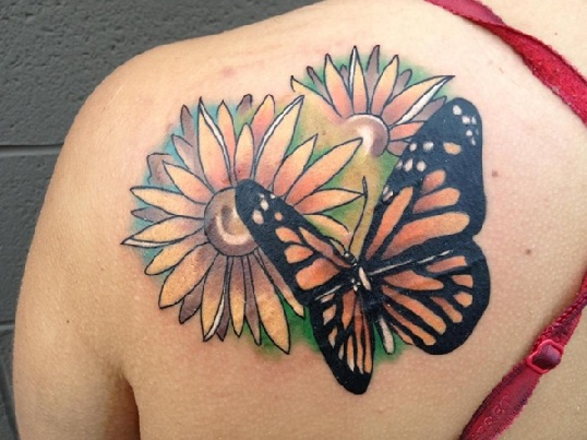 Daisy Butterfly Tattoo design
