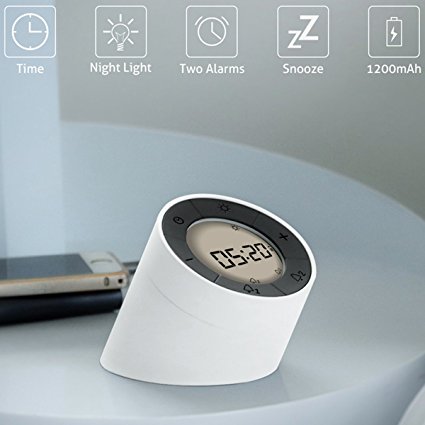 Digital Alarm Clock with Elegant Round Design