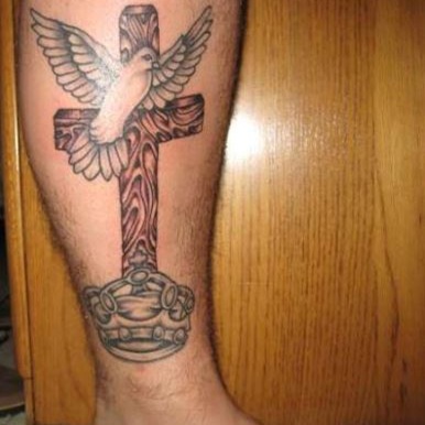 Dove and Cross Tattoo