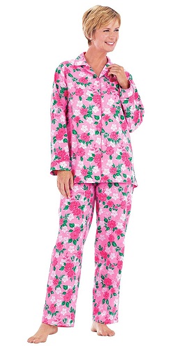 Floral Flannel Pajama Set