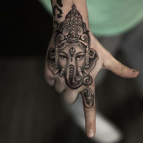 Ganesha Tattoo On Half Sleeve - Tattoos Designs