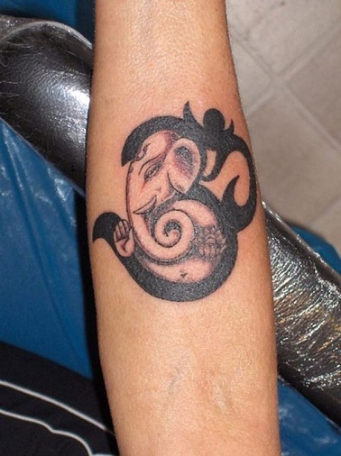 Small Ganesha Tattoo at back neck  Ganesha tattoo Geometric tattoo arm  Tattoos