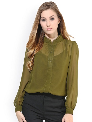 Green Georgette Shirt