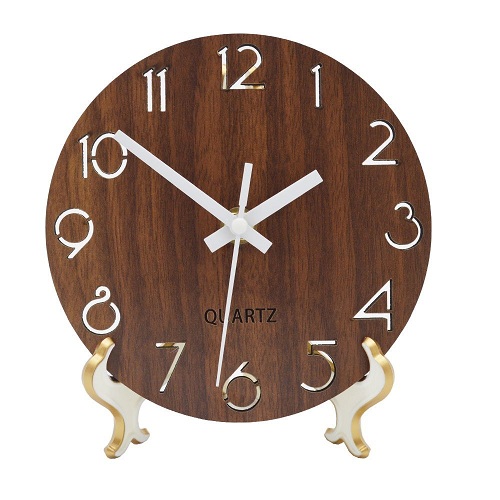 Jomparis Rustic Country Wooden Desk Shelf Clock