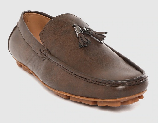 Leather Round Toe Tassel Loafers