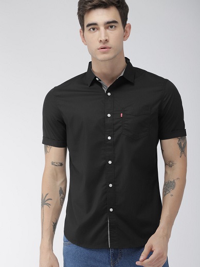 Levis Half Sleeve Black Shirt