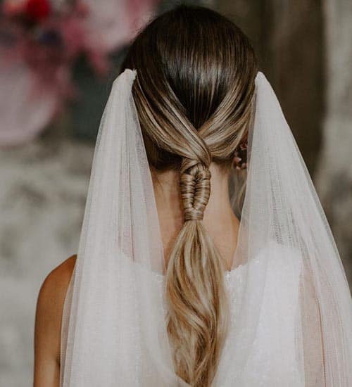 low ponytail wedding hair