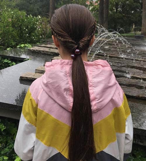long low braided ponytail