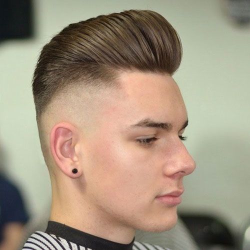 Modern Pompadour with High Skin Fade