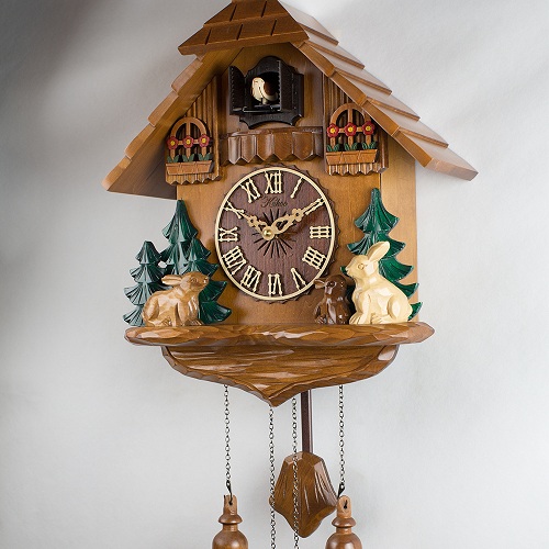 Rongchuang Traditional Cuckoo Wall Quartz Clock,Wooden Wall Clock Cuckoo Clock Forest House Antique Cuckoo Clock for Home Cafe Decoration 