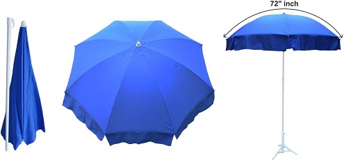 Outdoor Patio Blue Shaded Umbrellas