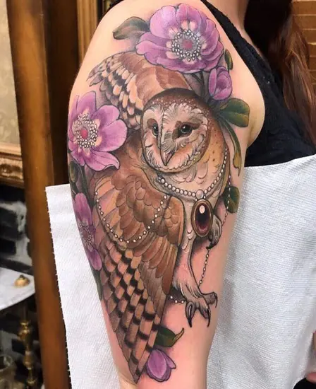 50 Lovable Owl Tattoo On Thigh  Tattoo Designs  TattoosBagcom