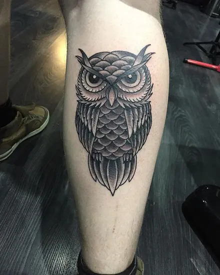 black  gray owl tattoo  tattoo studio Old Cat Tattoo Shop   Owl  tattoo design Black owl tattoo Owl tattoo