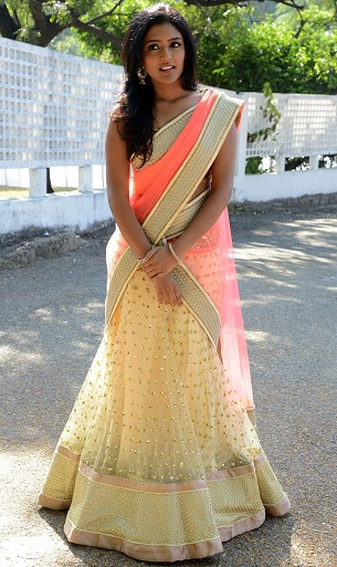 Peach And Off-White Embroidery Half And Half Saree