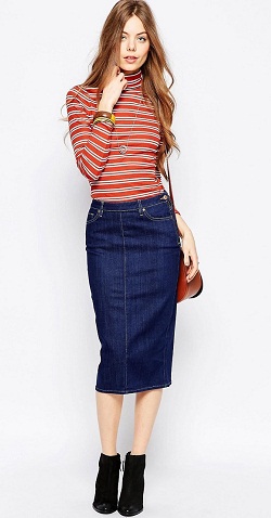 Pencil Long Jeans Skirt
