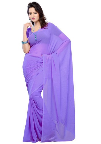 Buy Kanj by Priyanka A Sakhuja Purple Silk Tabby Lailaa Pre-draped Ruffle  Saree With Blouse Online | Aza Fashions