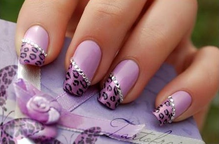 Purple Leopard Nails