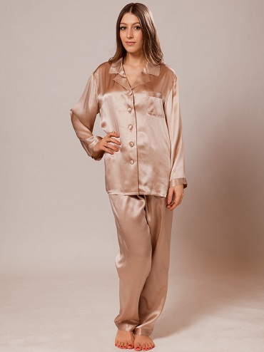 Rich Bronze Shaded Women’s Silk Pajamas