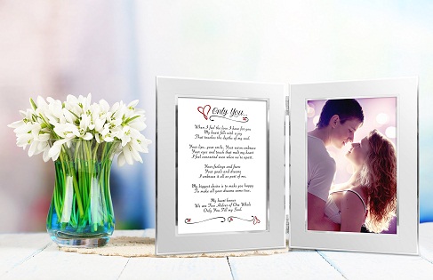 Romantic Poem and Picture Double Photo Frame