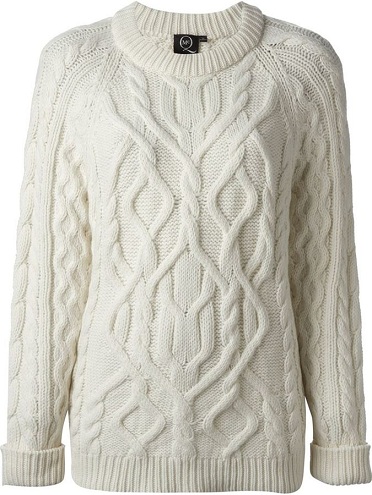 Round Neck Cable Knit Sweater