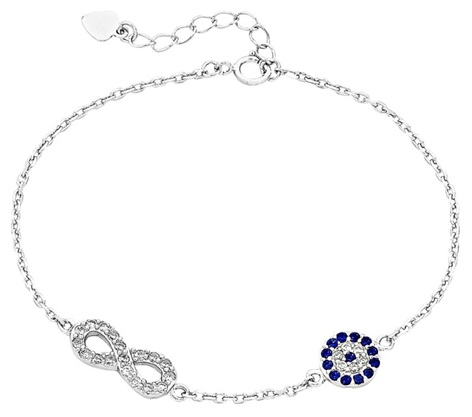 Silver Infinite Anklet With Floral Motif