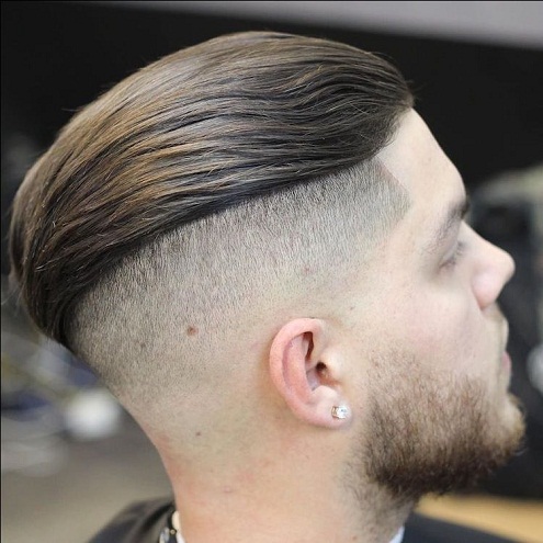 Brushback haircut men